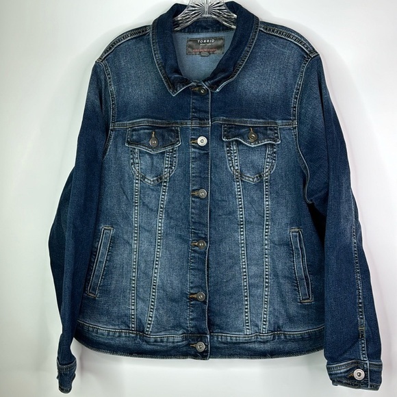 torrid Jackets & Blazers - Torrid Denim Dark Wash Jean Jacket Size 3 (3X)